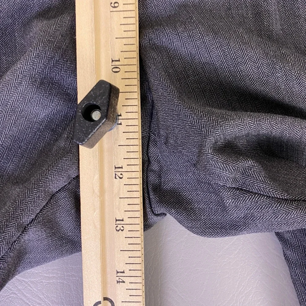 Banana Republic Dress Pants Mens 35x32 Straight Fit 100% Wool Gray‎ Herringbone